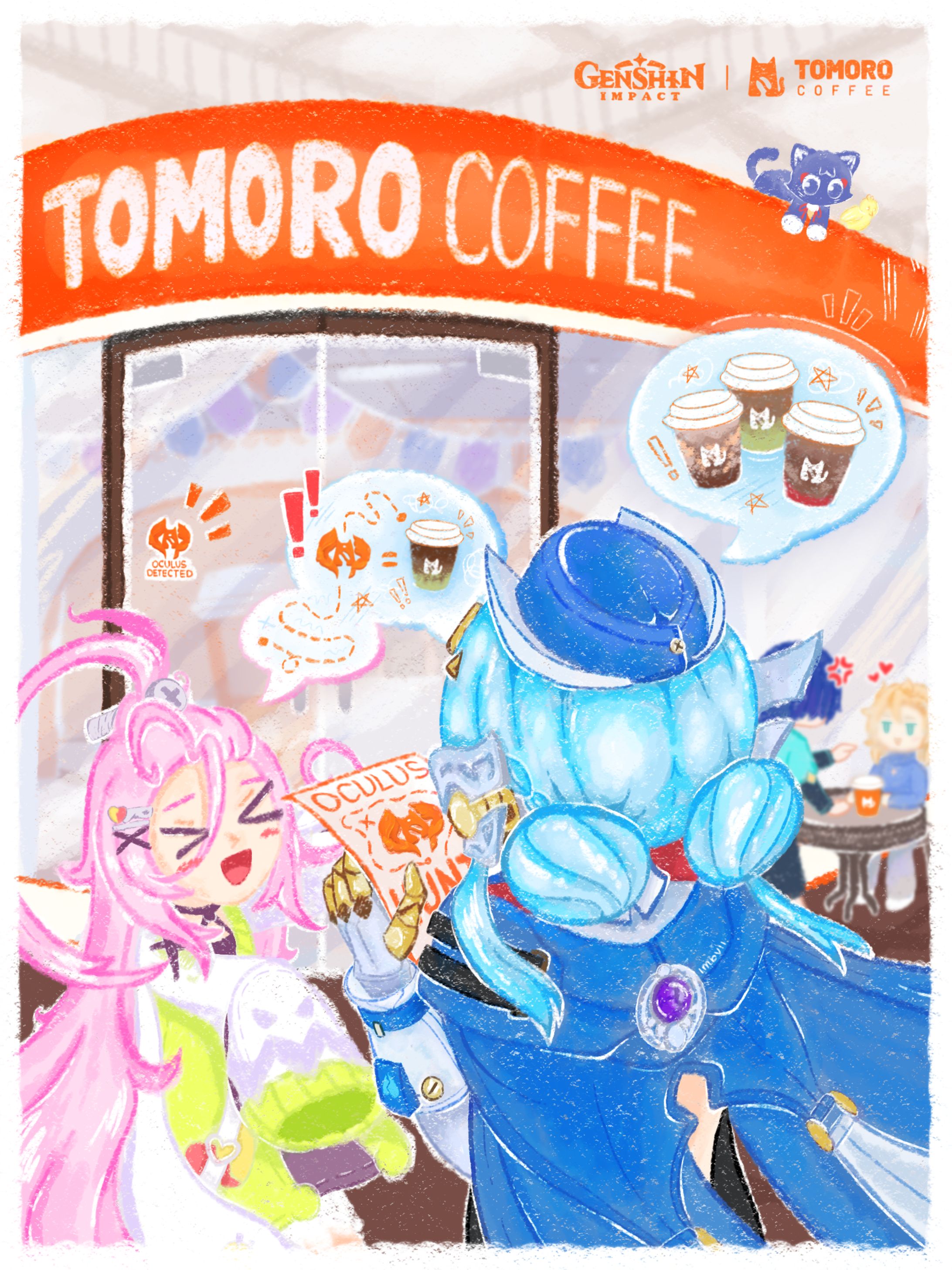 Tomoro Coffee × Genshin Impact Fanart-1