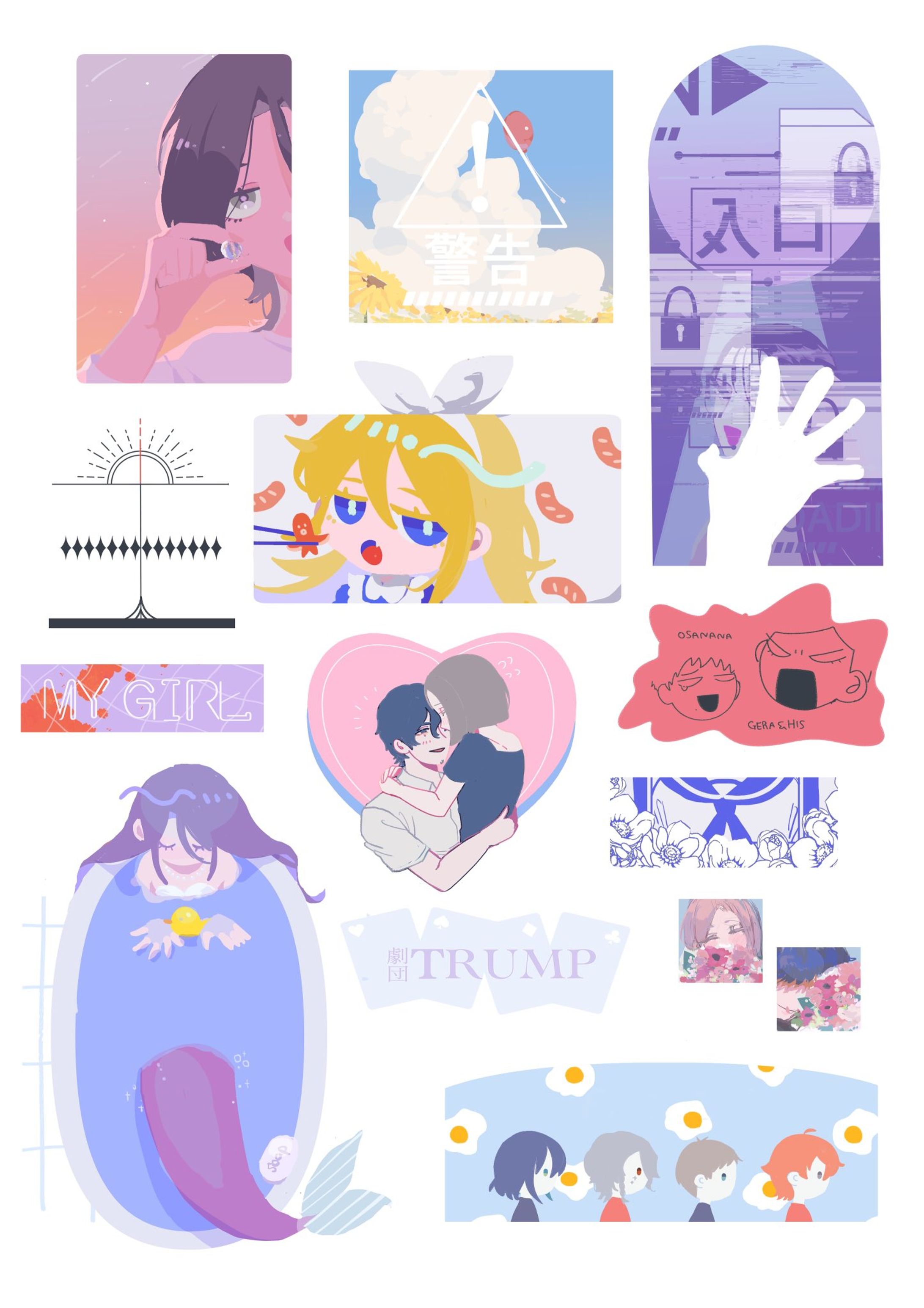 ステッカー風イラスト-1