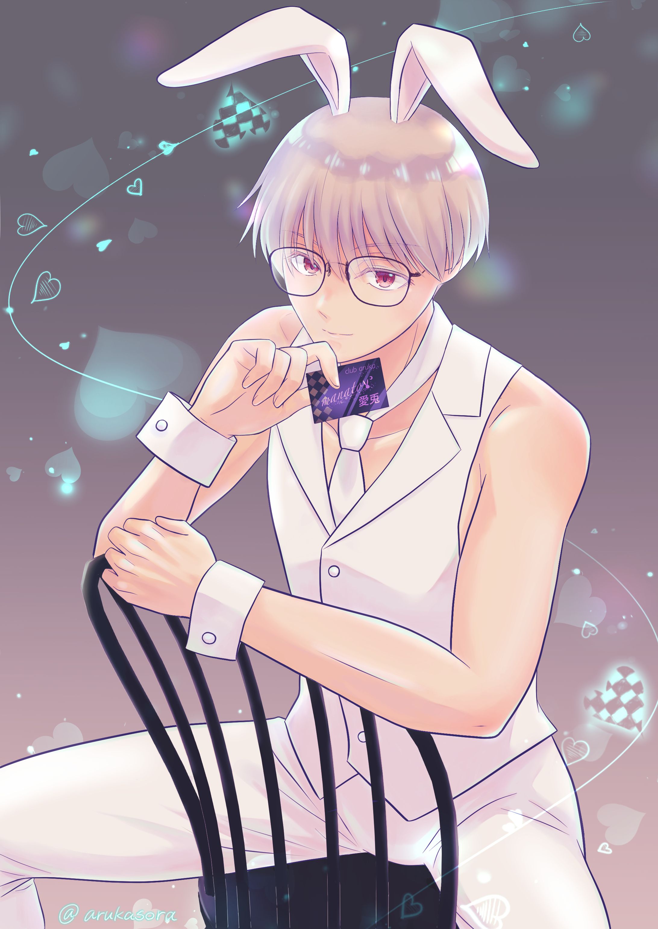 3絵文字イメージイラスト👓👔🐇-1