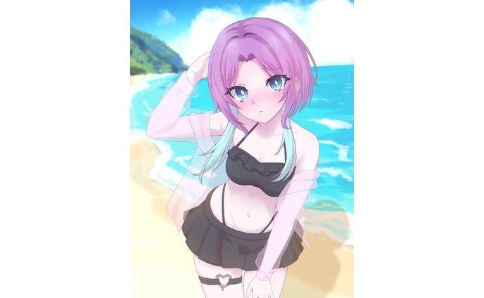 遊城びすけ　水着イラスト