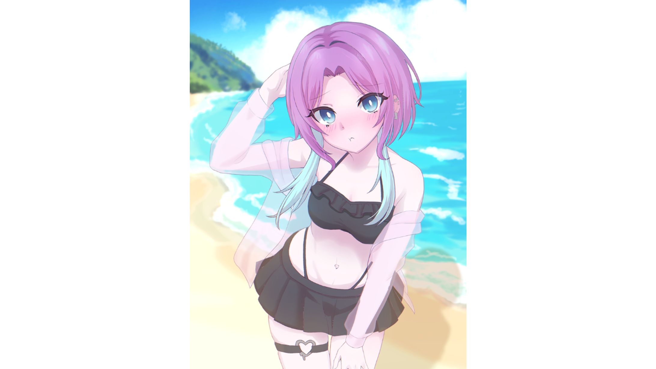 遊城びすけ　水着イラスト-1