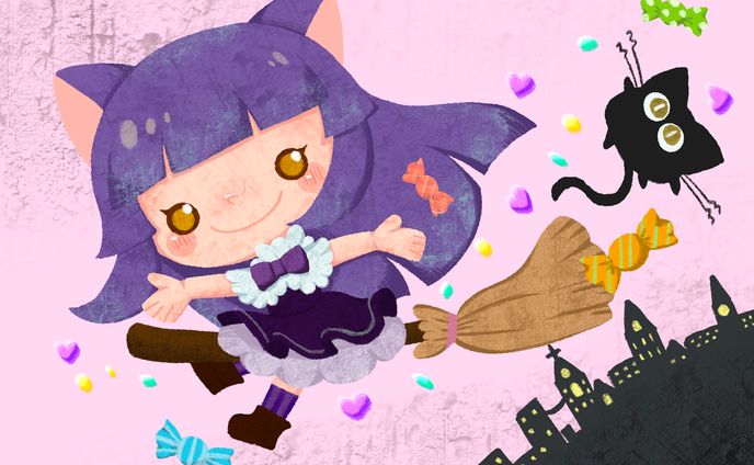 ハロウィンの黒猫