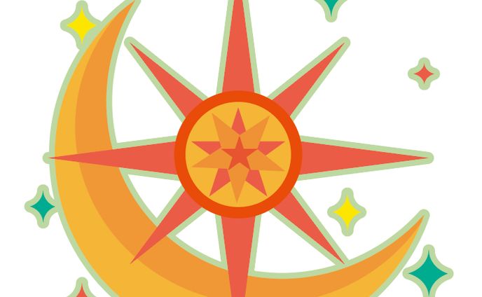 太陽と月のロゴイラスト