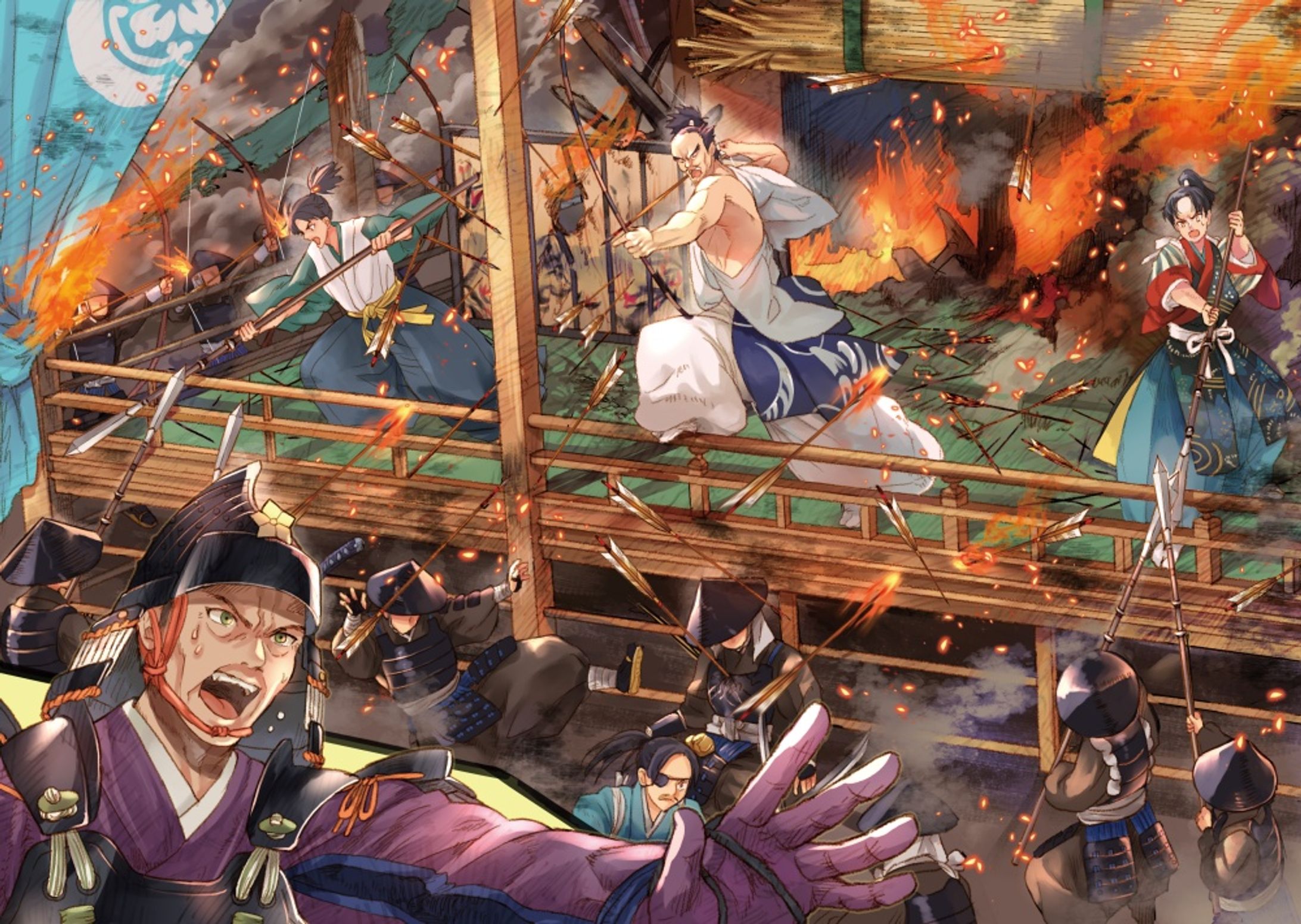 本能寺の変シーンイラスト（学研）-1