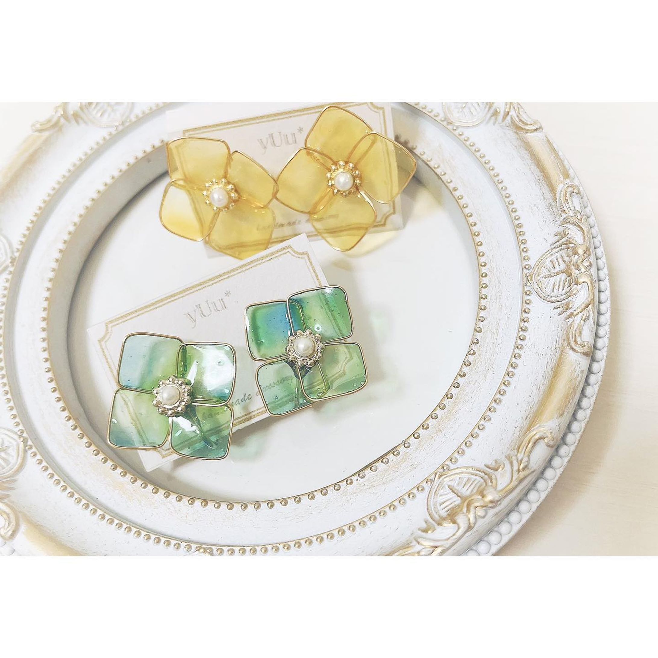 紫陽花ピアス/イヤリング-1