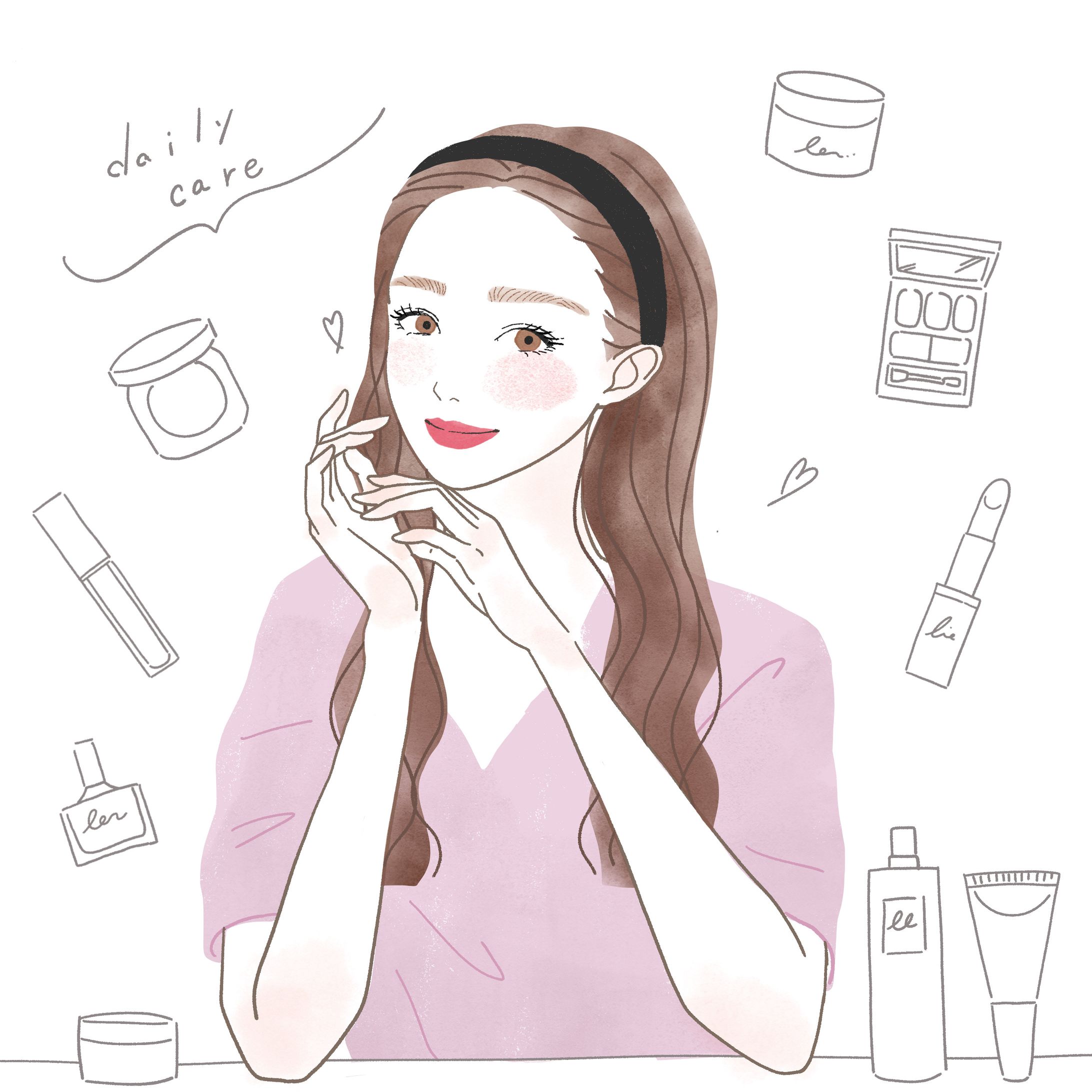 美容系イラスト水彩タッチ-1