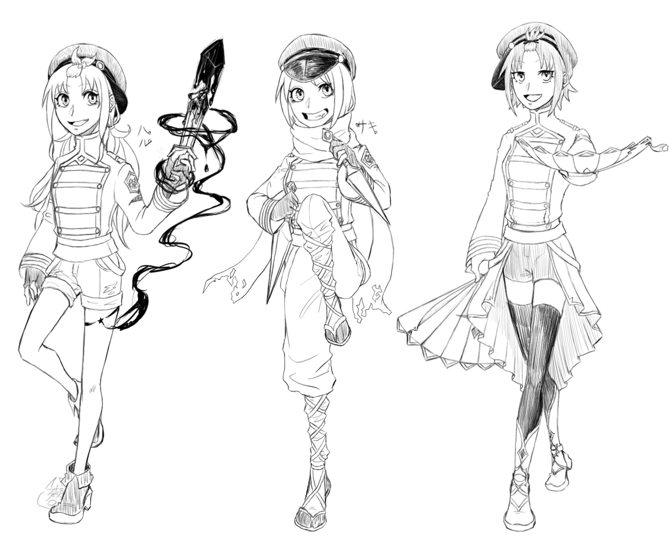 女の子キャラデザ3人-1