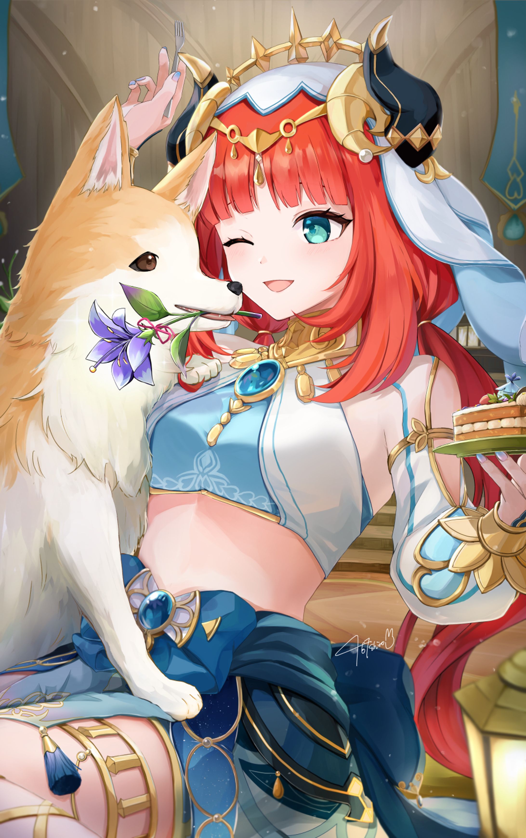 二次創作イラスト（原神・ニィロウ）-1