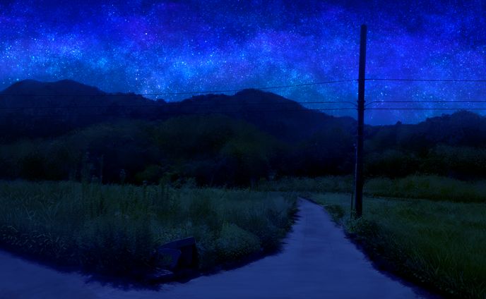 背景差分 田舎道 夜