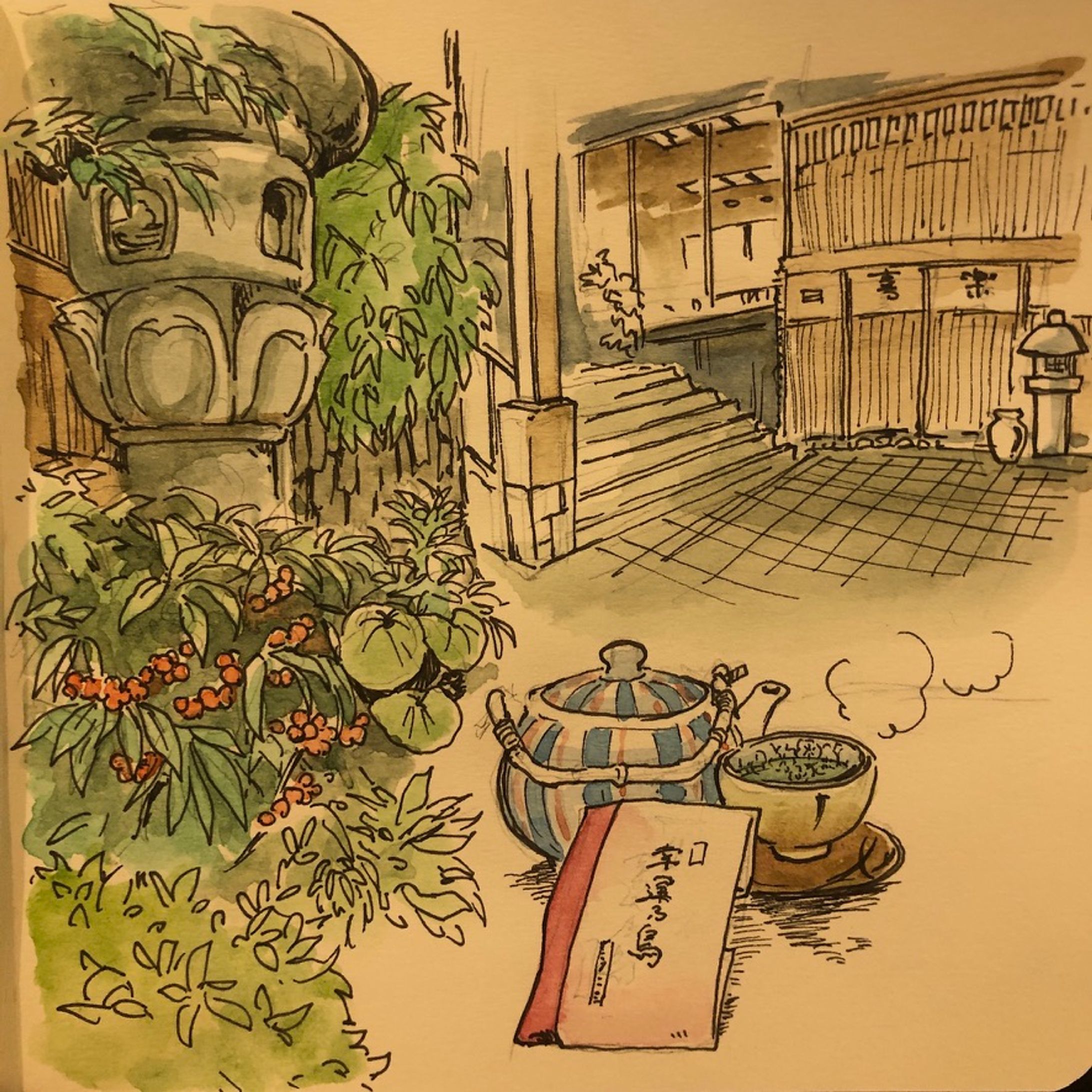 水彩画　旅行記-1