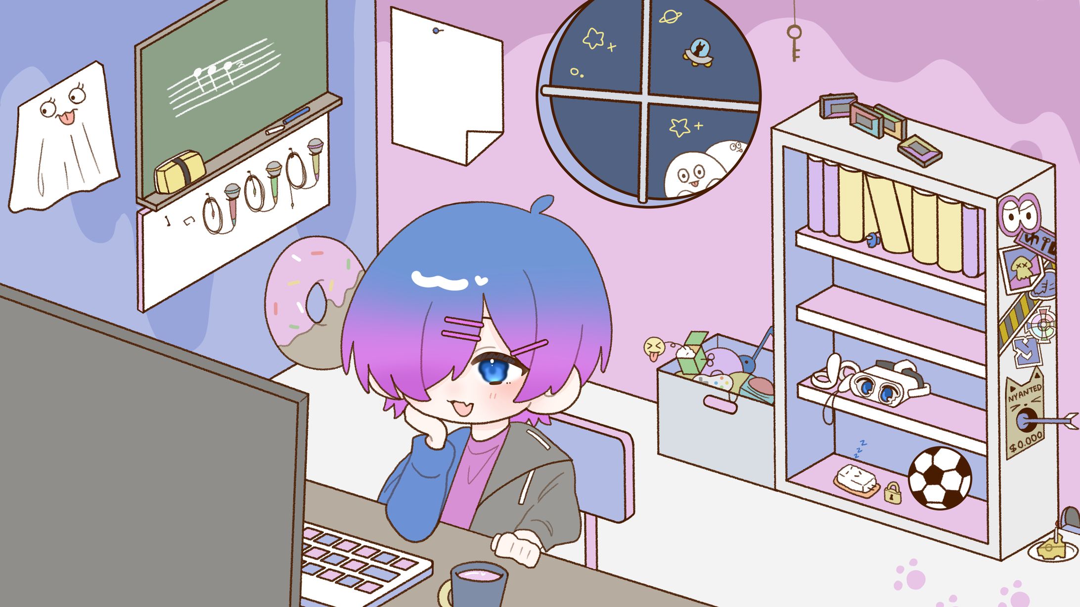 テトラクロマシー ゆいの様　配信画面　イラスト-1