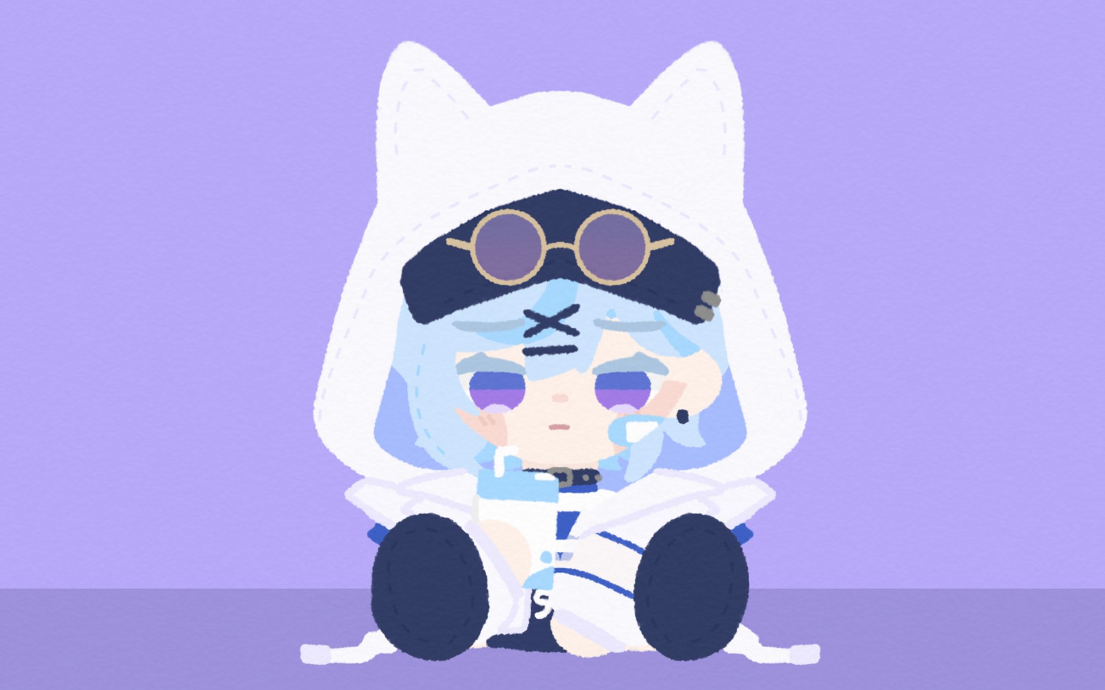 叶夢ねお(新衣装) ぬいぐるみ風イラスト-1