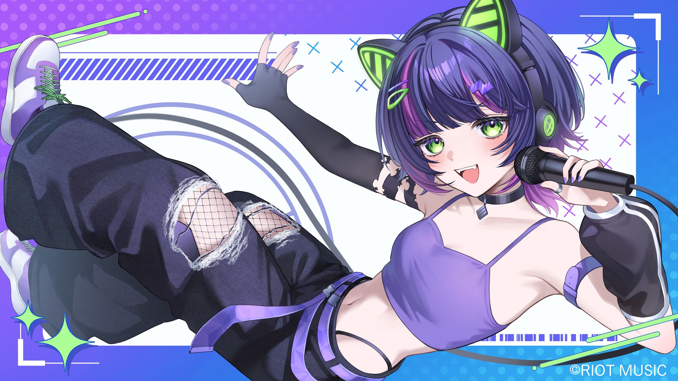 【企業様】RIOT MUSIC  Blitz Wing所属 伊月知世様 Youtube配信待機画面イラスト-1