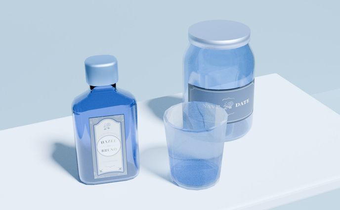 グラスとボトル