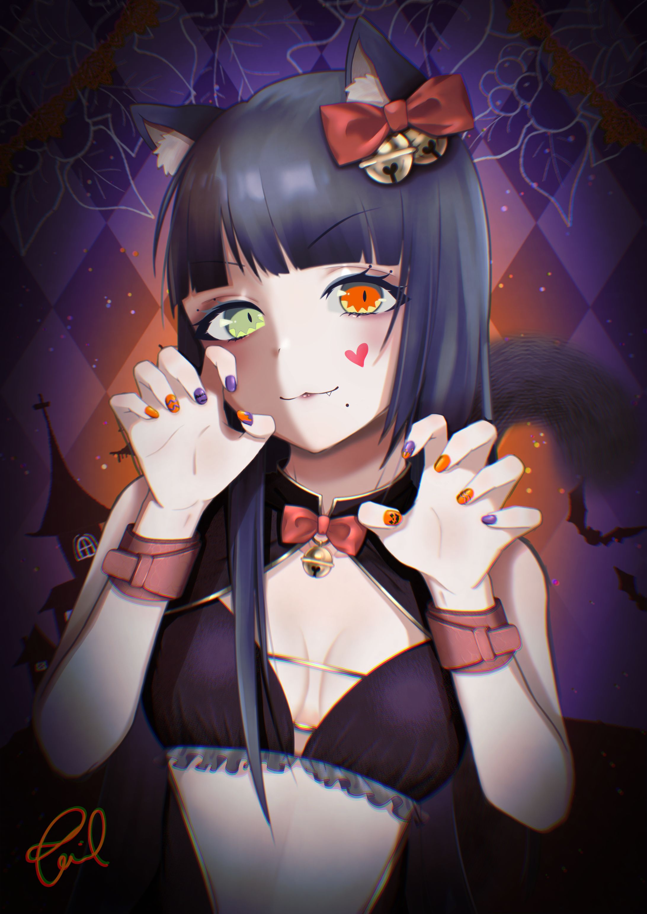 「お菓子くれないと悪戯するにゃ🎃🐈」-1