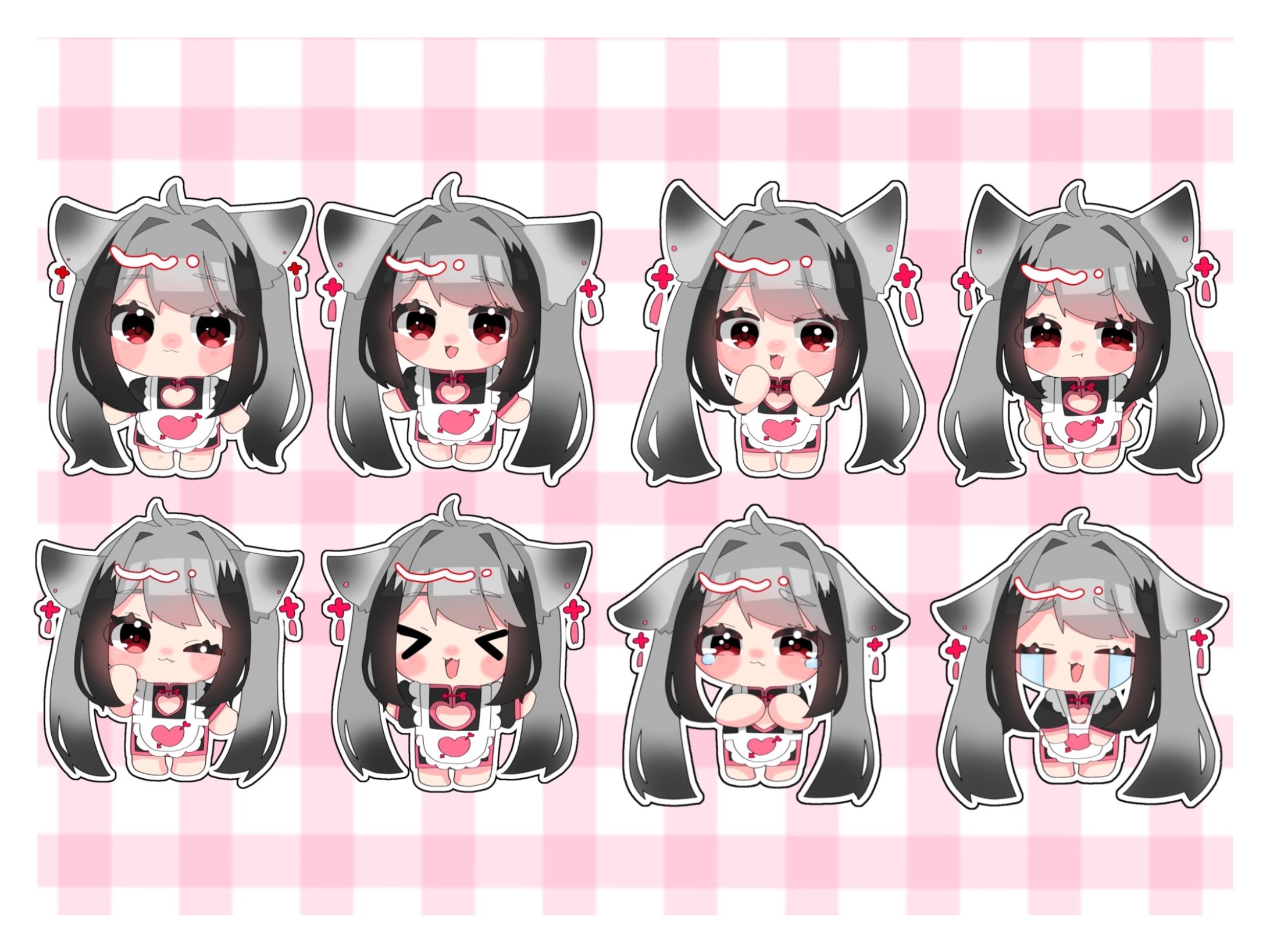 ちびキャラ表情差分8種セット/oc サンプル-1