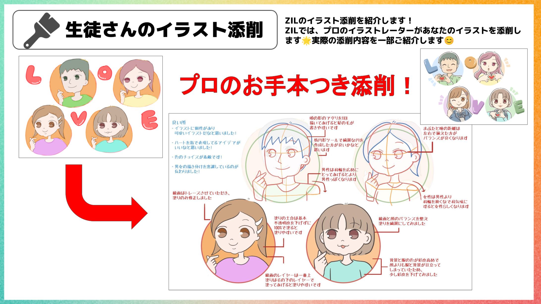 生徒さんのイラスト添削-1