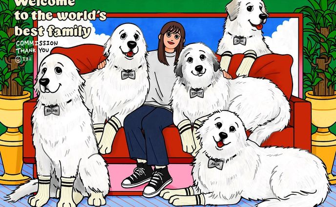 描かせてもらいました✨
5匹は初めてでしたが、みんなそれぞれ特徴があって可愛くて癒されました（＾ν＾）
ありがとうございました！

#illustrate #illustration #art #イラスト#イラストレーション #paint #procreate #artwork #illust #fashion #drawing#일러스트 #드로잉 #그림스타그램#dog#犬#ペットイラスト