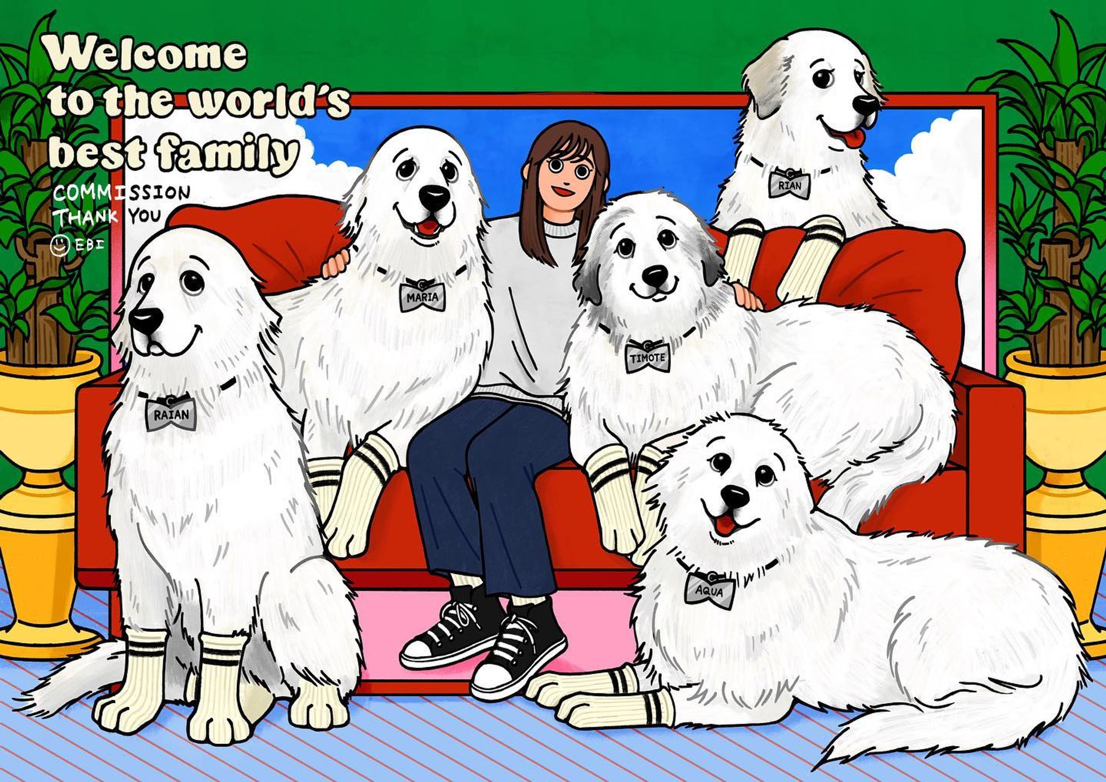 描かせてもらいました✨
5匹は初めてでしたが、みんなそれぞれ特徴があって可愛くて癒されました（＾ν＾）
ありがとうございました！

#illustrate #illustration #art #イラスト#イラストレーション #paint #procreate #artwork #illust #fashion #drawing#일러스트 #드로잉 #그림스타그램#dog#犬#ペットイラスト-1