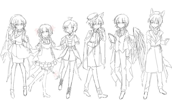 キャラクターデザイン(ラフ)
