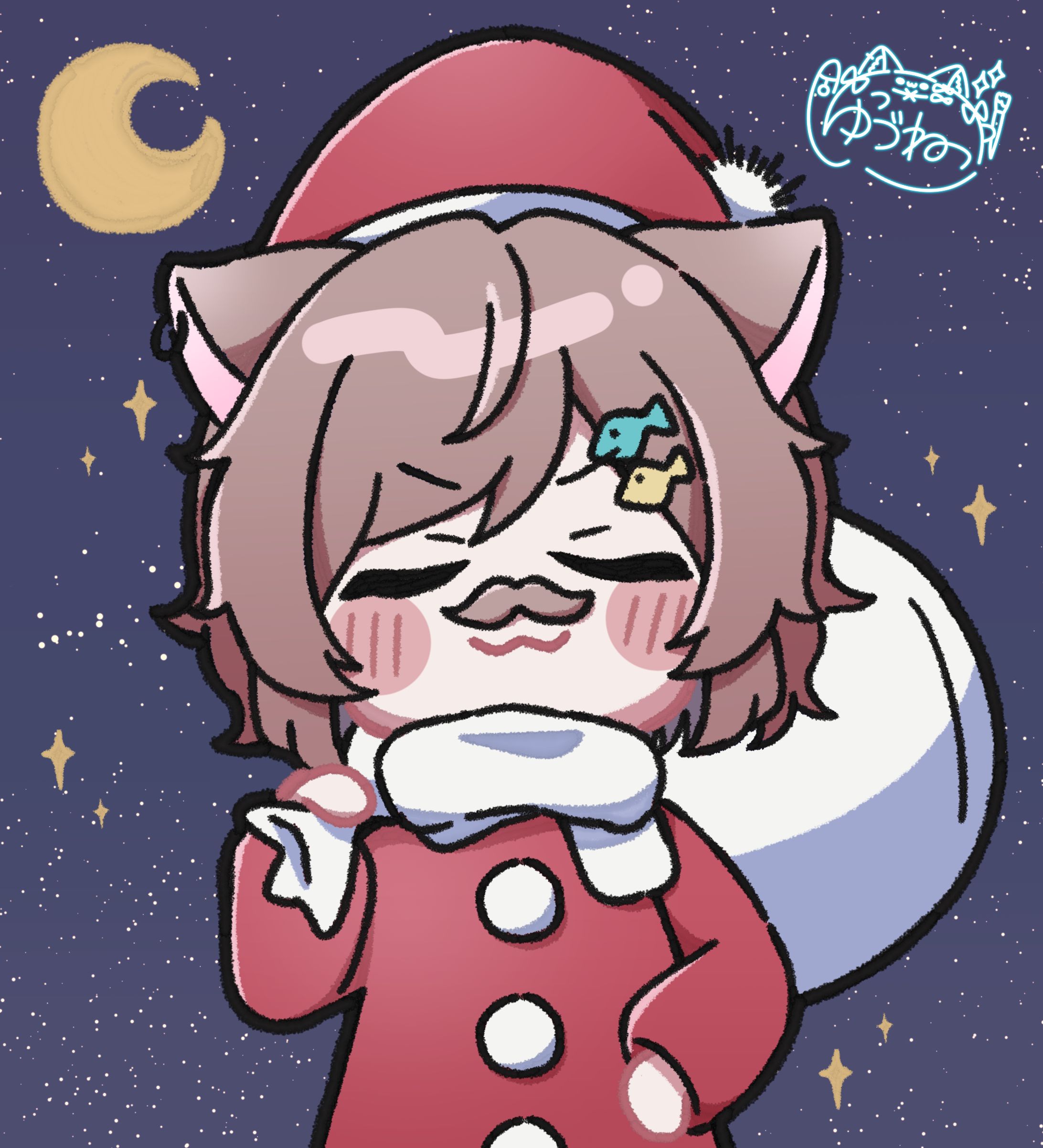 ゆづねこ｜クリスマスイラスト-1