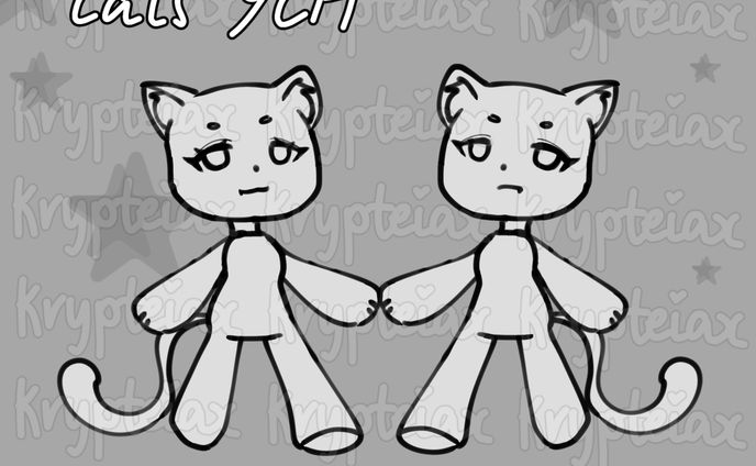 chibi matching cats YCH + examples