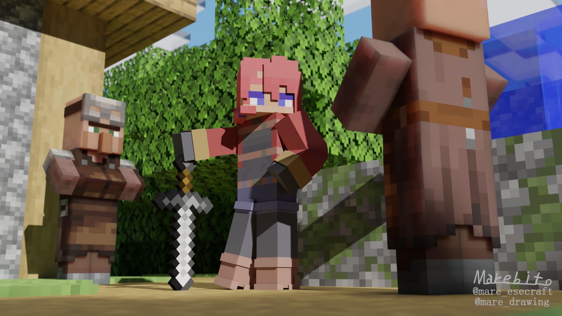 【Minecraftカスタムスキン】冒険者の女-1