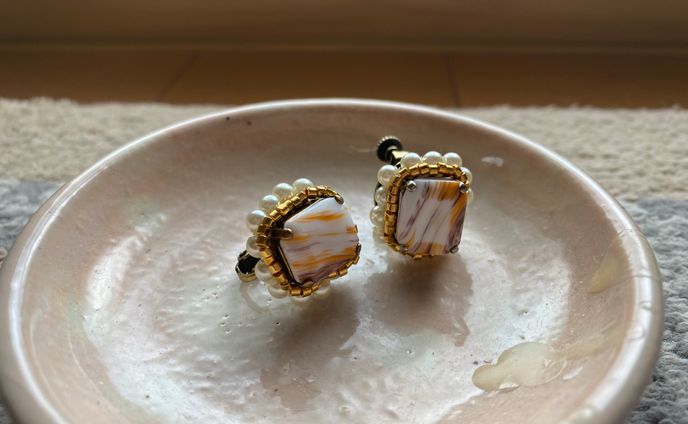 カボションイヤリング