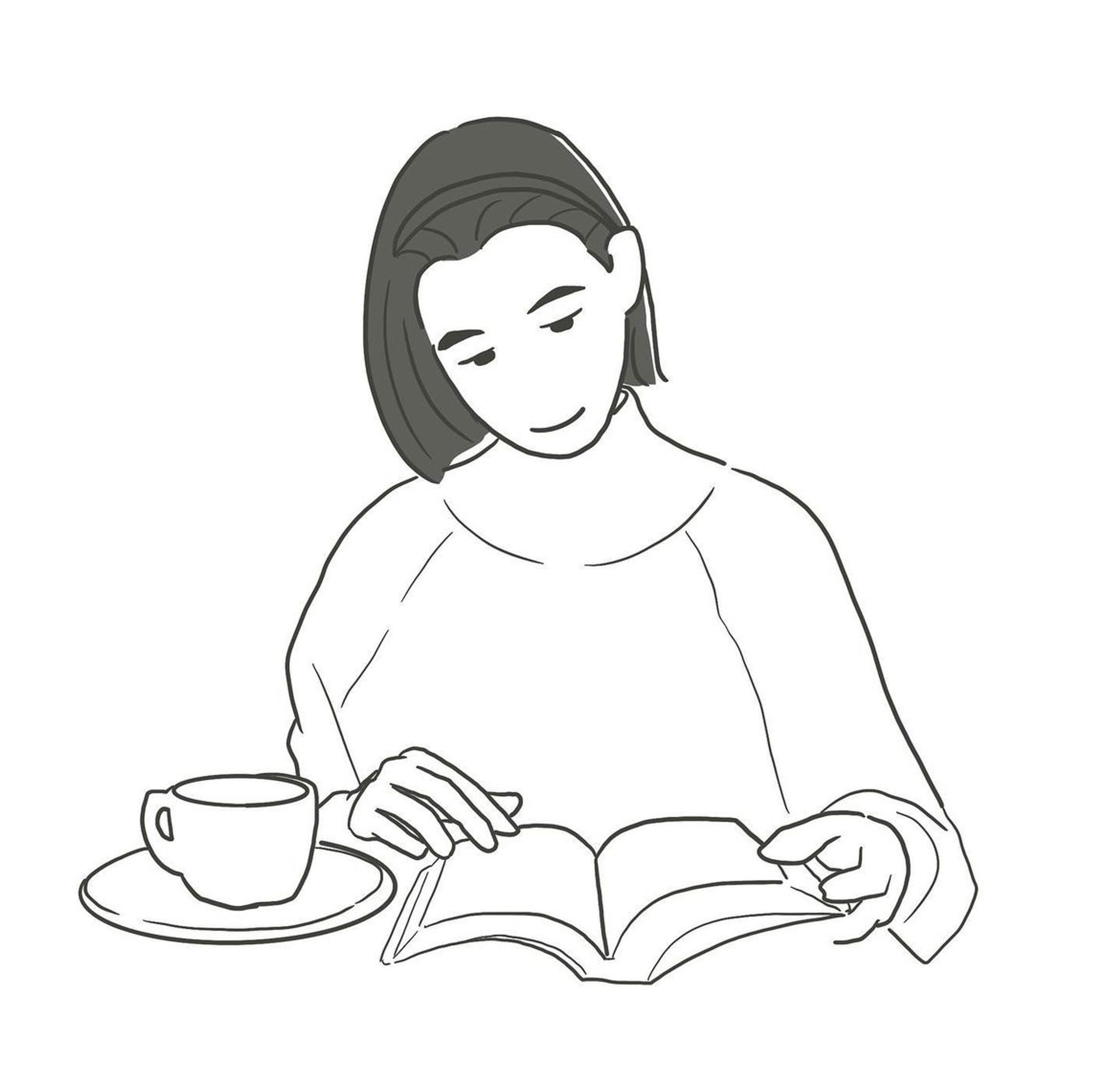 本を読む女性-1