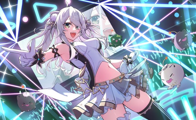 仕事絵【ホロライブ獅白ぼたん2周年記念配信サムネイルイラスト】
