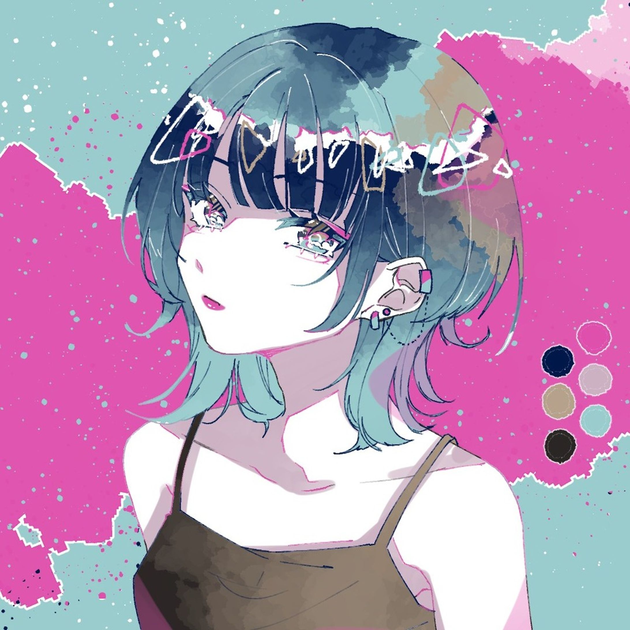 柚唄ソラさん（Twitter：u_taSbr）のカラーパレットをお借りして、つよつよな女の子を描きました。

#illustration #illustagram #drawing #artwork #art #painting 
#イラスト好きな人と繋がりたい #イラスト #いらすとぐらむ #イラストグラム-1