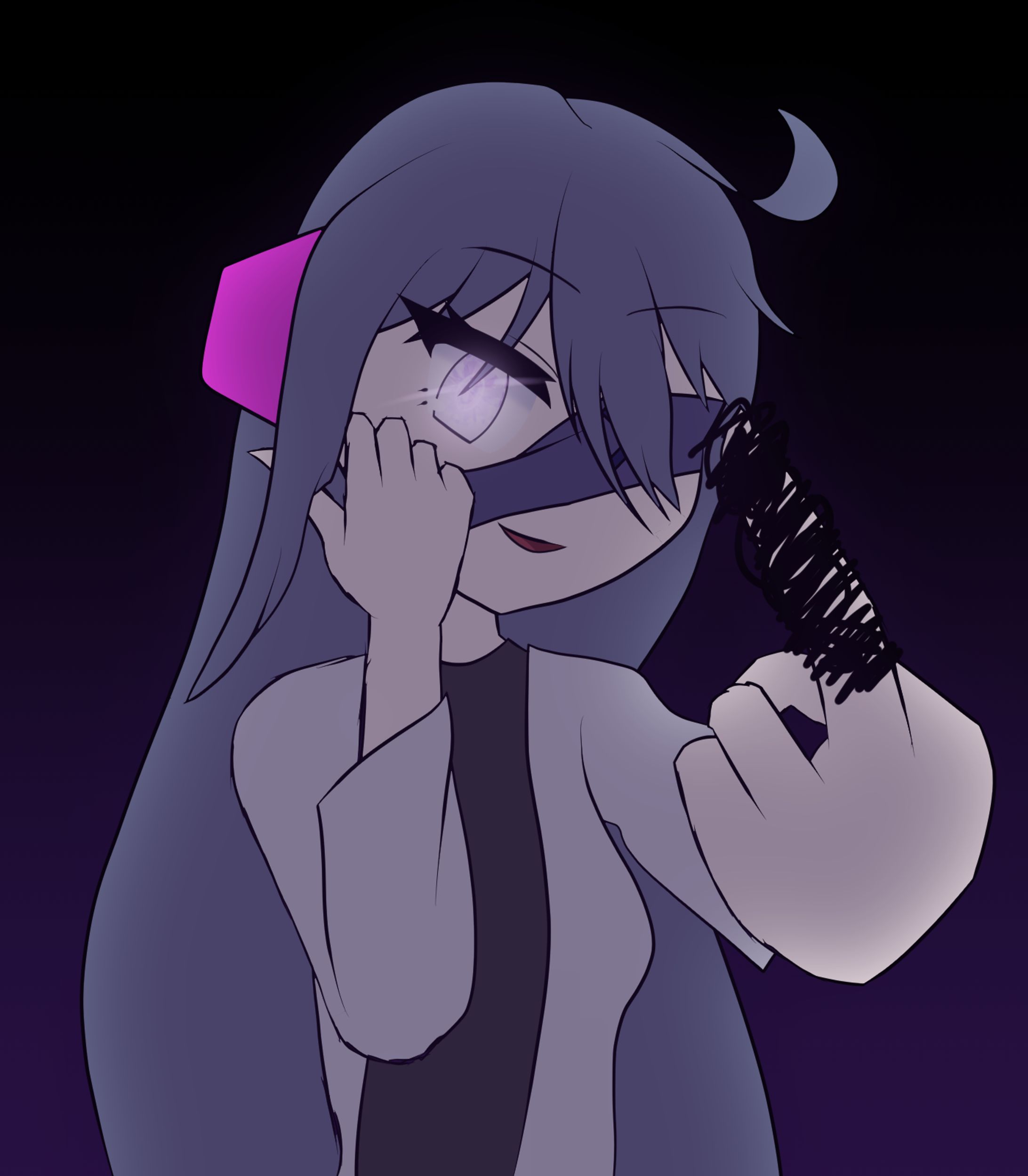 【イラスト】挑発的な表情と指をする女性【落書き】-1