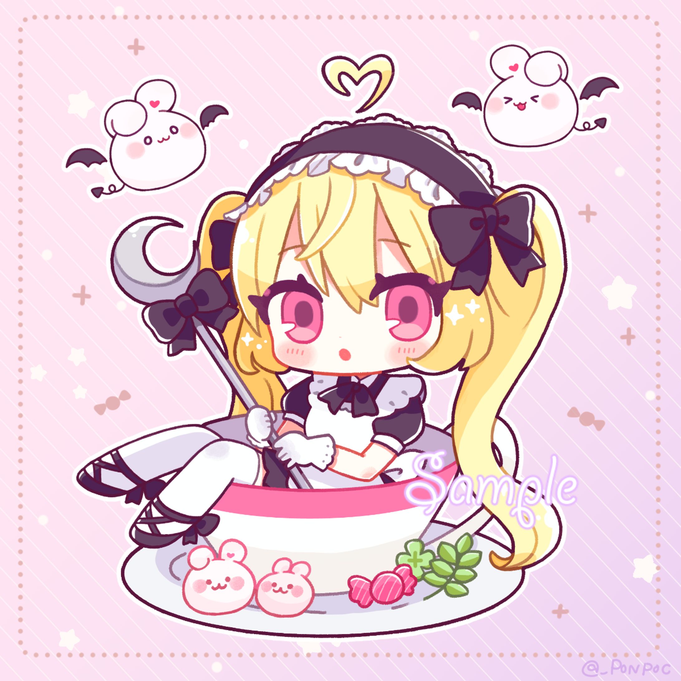 【お仕事】月乃様ミニキャライラスト②-1