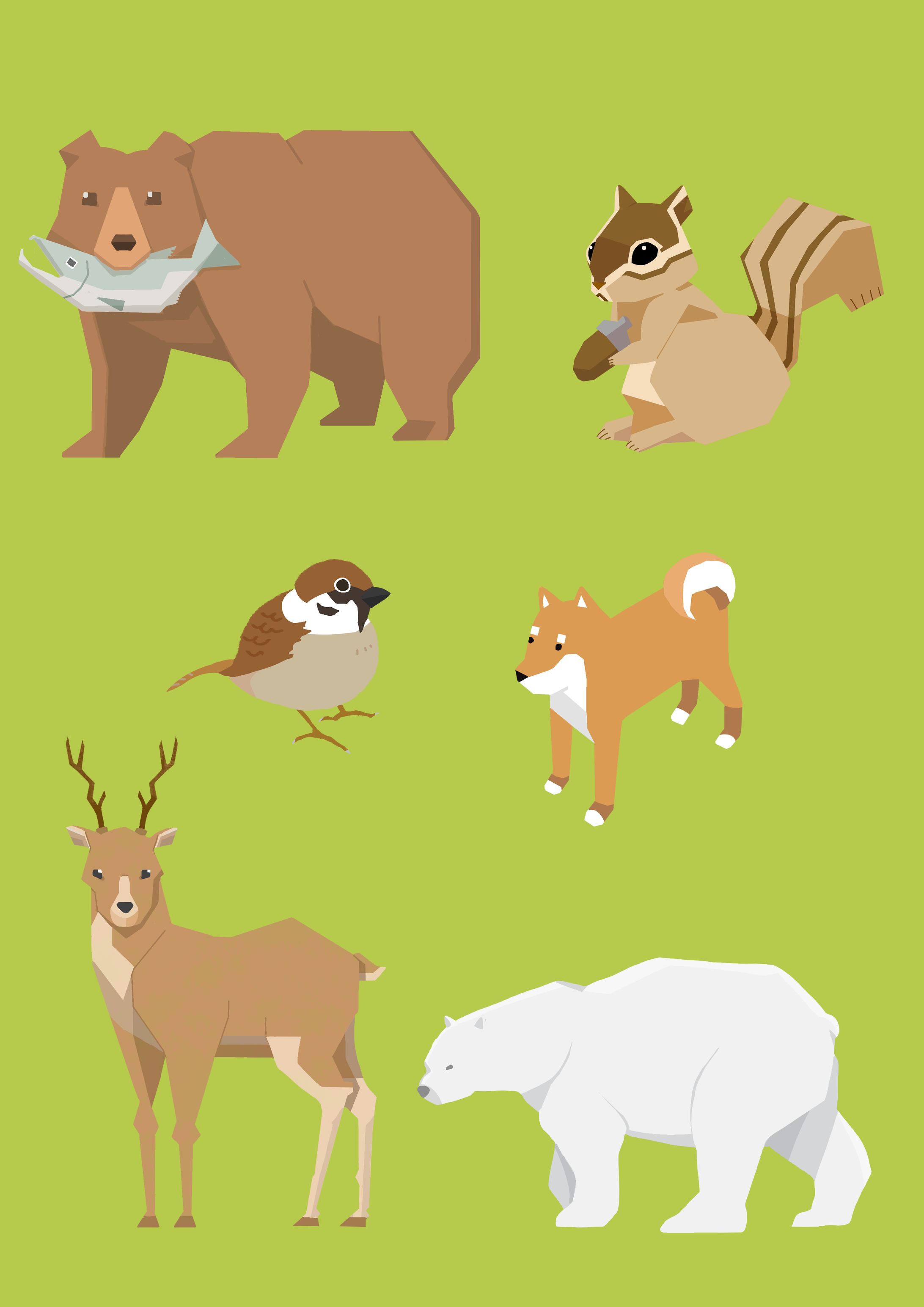 主線なしイラスト（人物・動物）-1