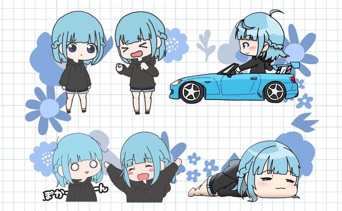 ステッカー用デフォルメキャラクター