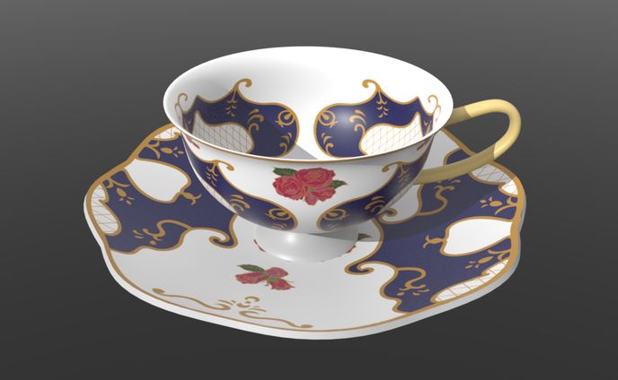 「カップ＆ソーサー」3Dモデル