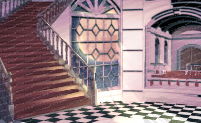 宮殿のホール 背景イラスト