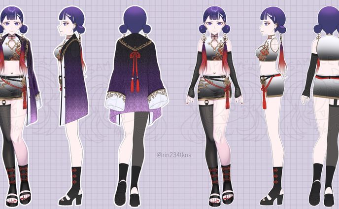 【Vtuber】高ノ瀬凛　新衣装お仕立て・三面図・キービジュアル