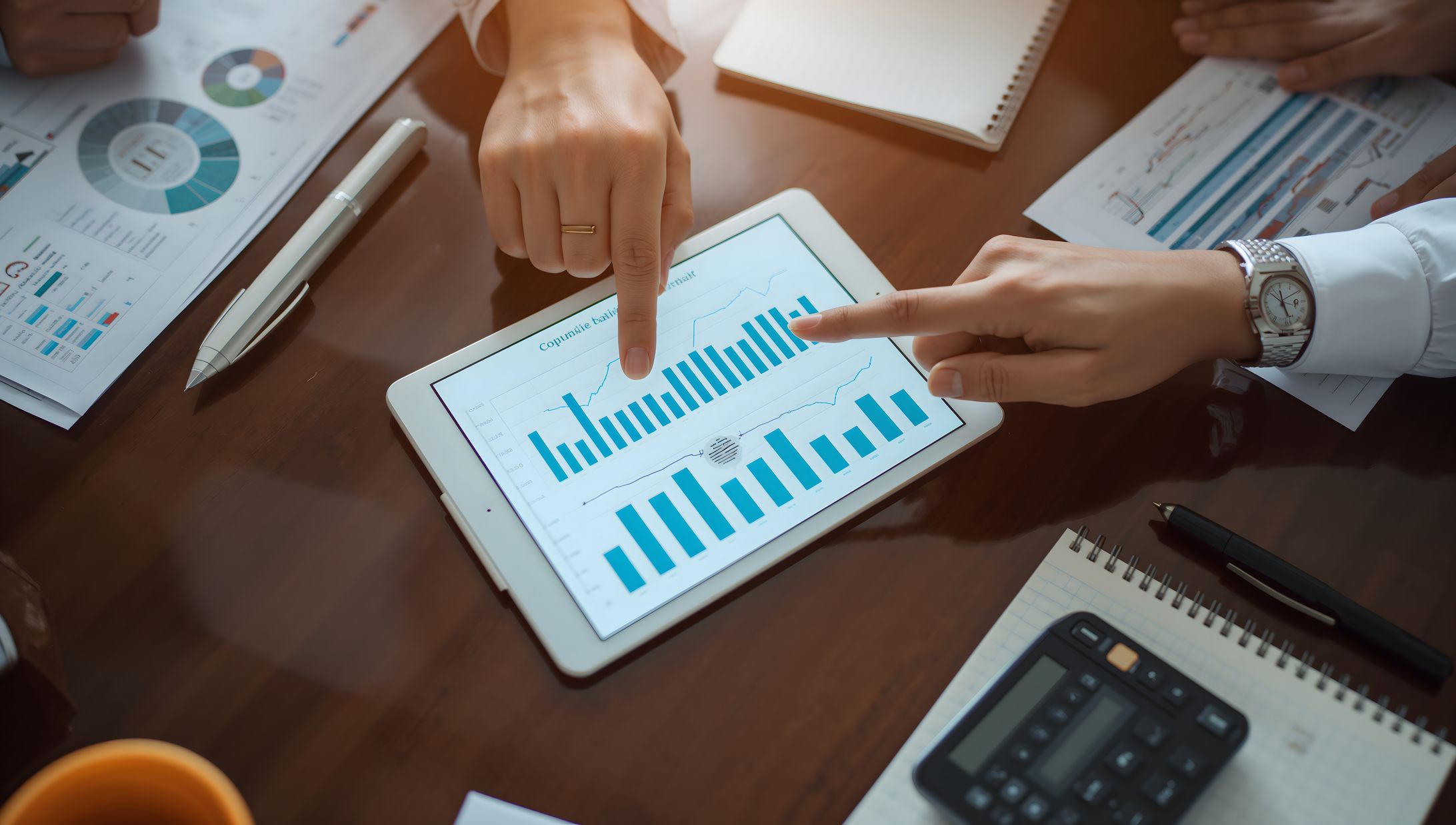 Lucid Origin A closeup topdown perspective of a business meeti 3 (1)-1