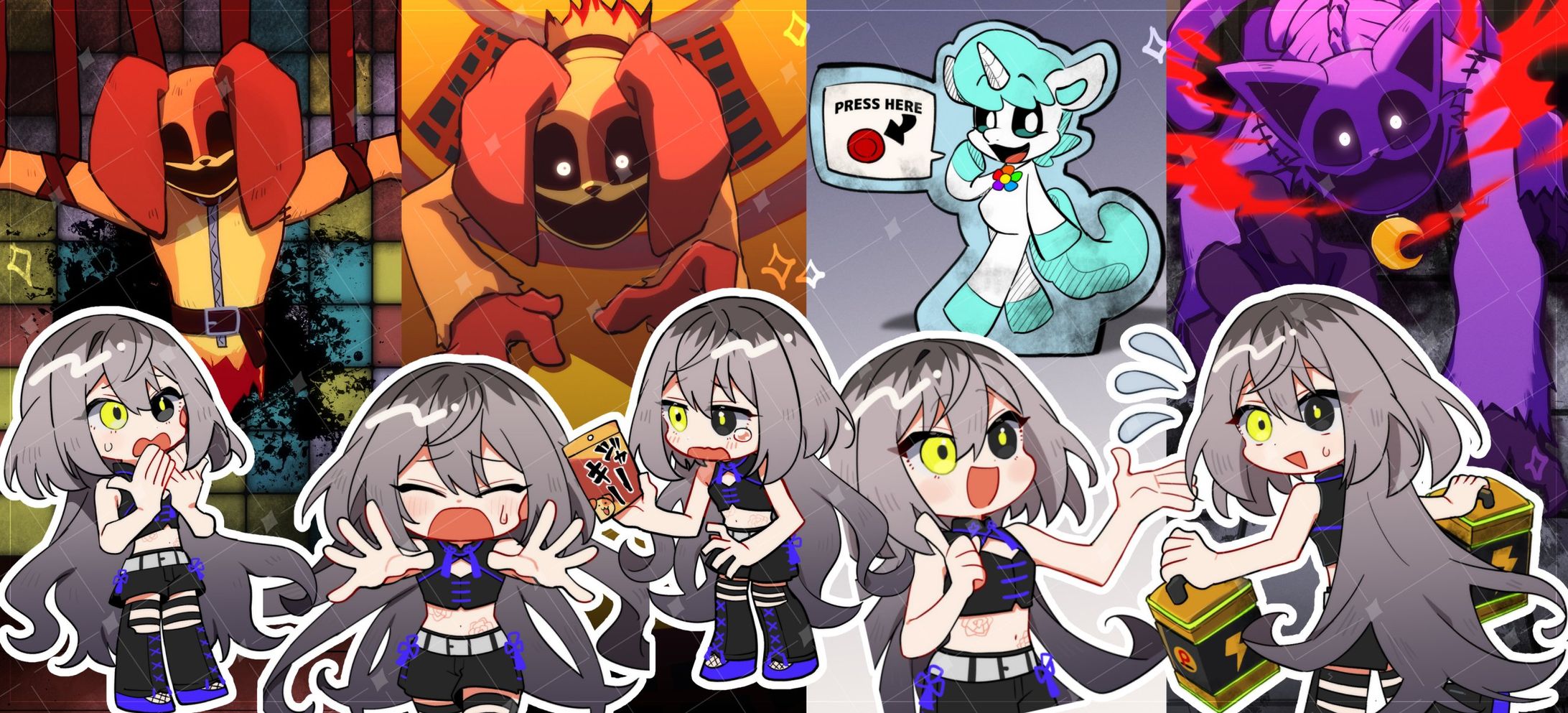 【VTuber/未明幽戯】手描き切り抜きショート動画イラスト-1