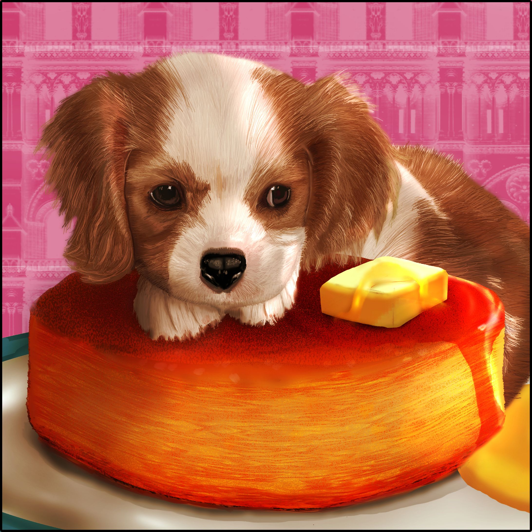 写真模写　子キャバとパンケーキ-1