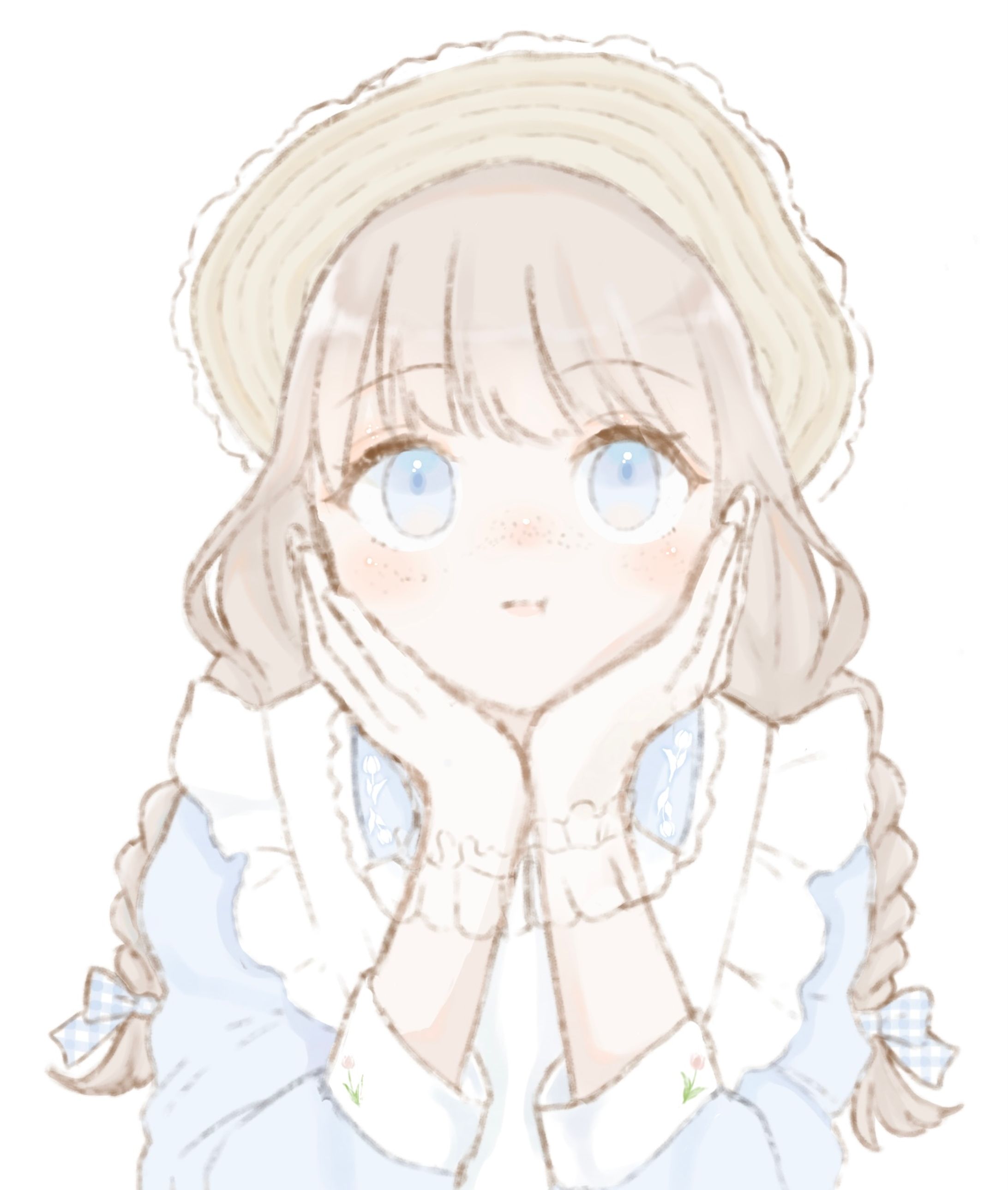 オリジナルイラスト「考え事」-1