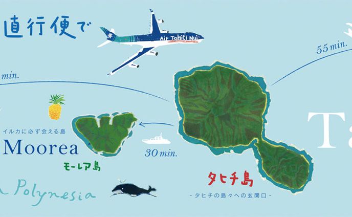 エアタヒチヌイ　旅行会社の電車中吊り広告