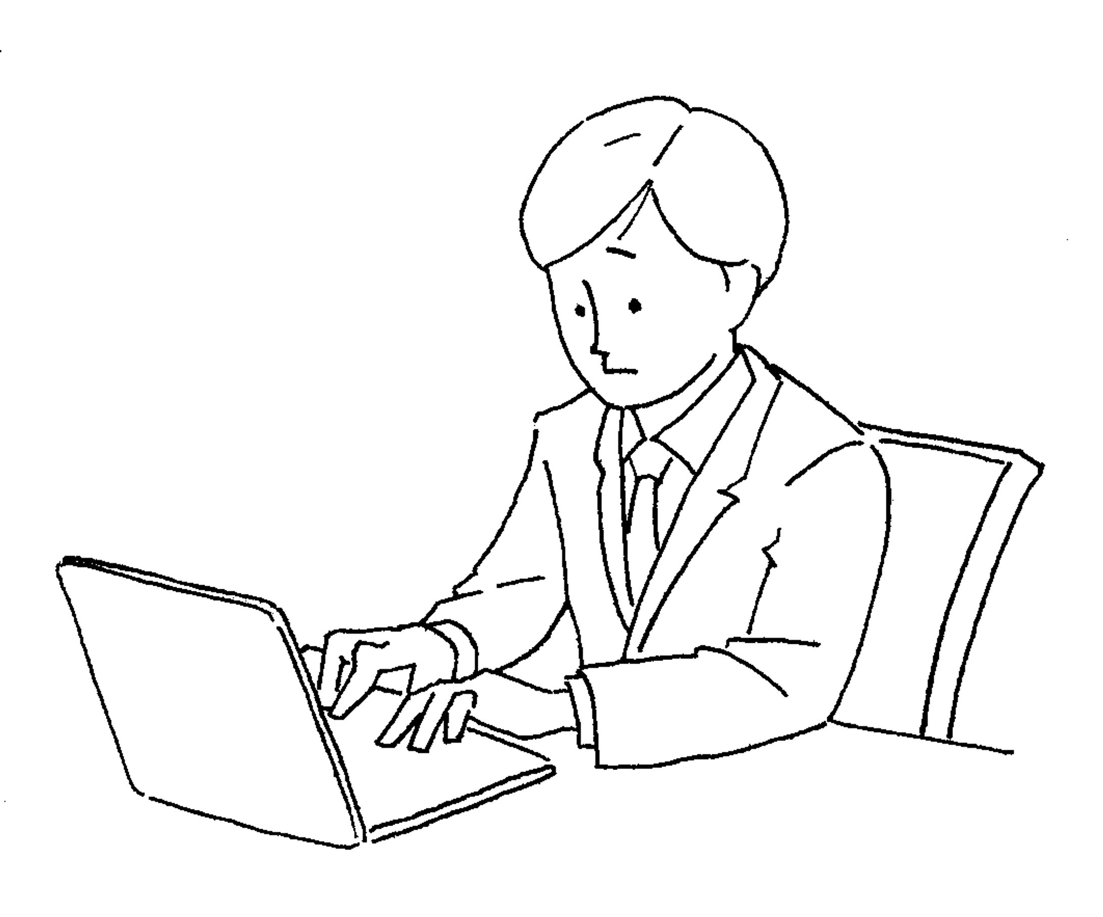 モノクロイラスト(線画)-1