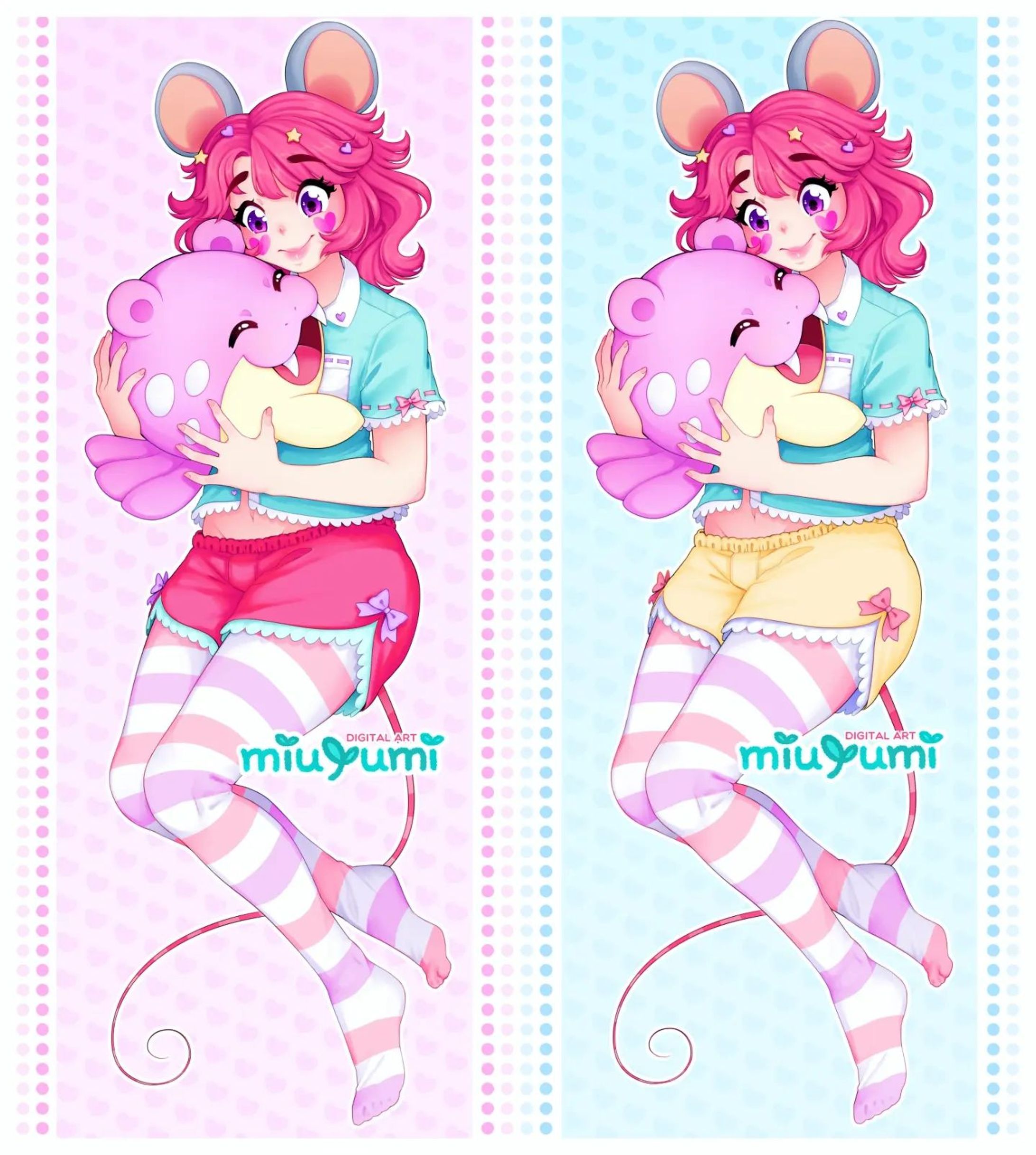 More of my work with/for the lovely @ratbabbey! 💙 This time with a dakimakura design that's just too cute uwu 💖 

Remember that if you want to commission me, you can just DM me or email me at miuyumae@gmail.com 👉👈

#pinkhair #ratears #ratgirl #kemonomimi #spheal #shinyspheal #shinypokemon #digitalcommission #digitalartcommission #waistupcommission #commissionsareopen #commissionsopen #digitalart #digitalartwork #digitaldrawing #digitalillustration #artistoninstagram-1