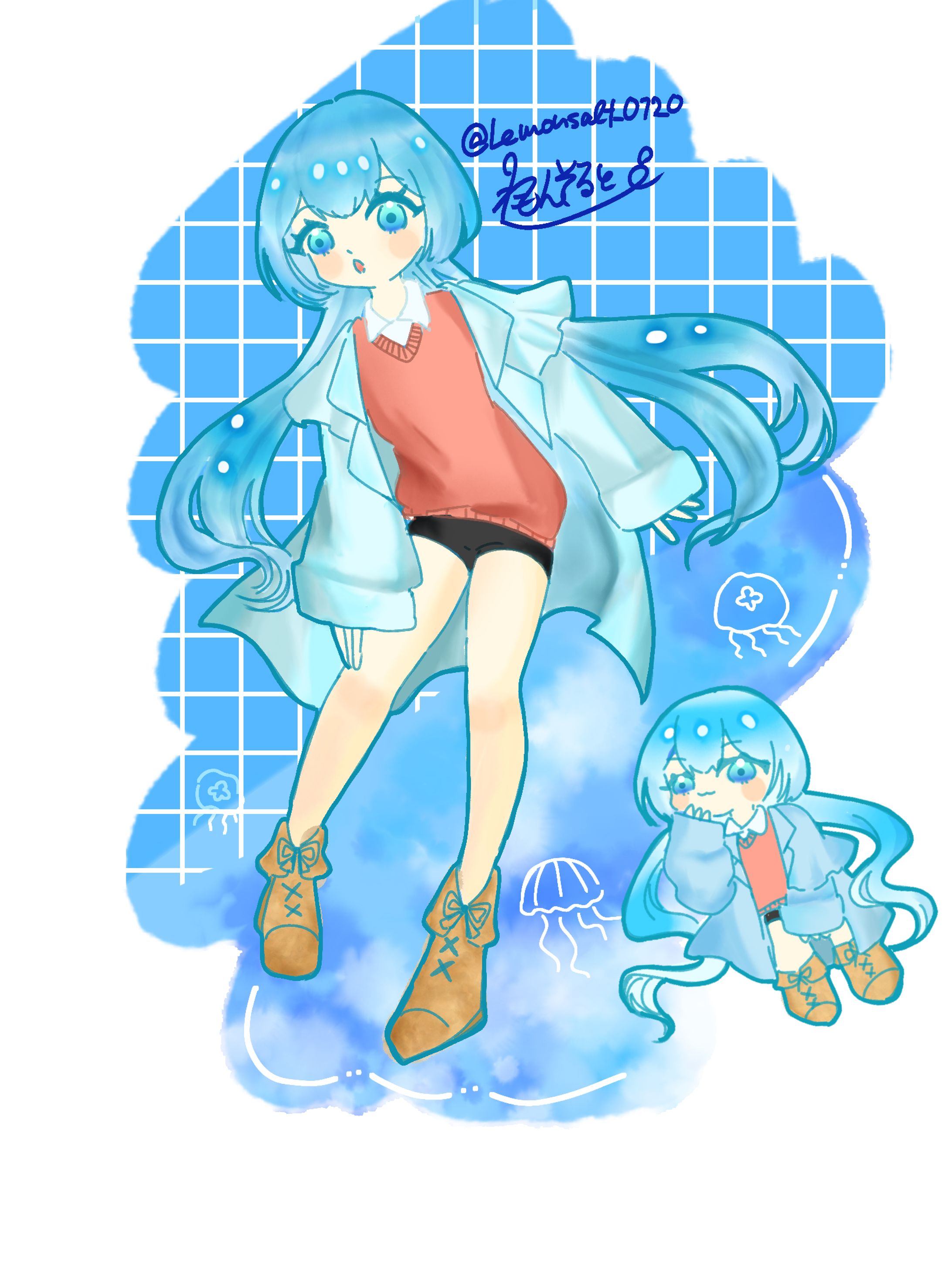 立ち絵、キービジュアル風イラスト-1