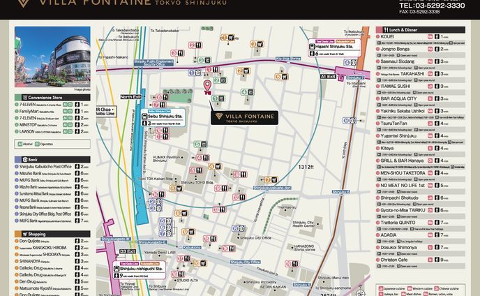 インバウンド向け店舗周辺マップサンプル