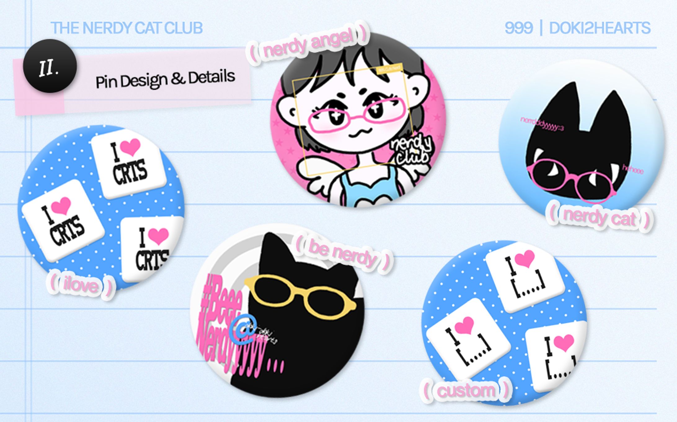 [commercial - doki2hearts] 44 mm Circle Badges and A6 Sticker Sheet-1