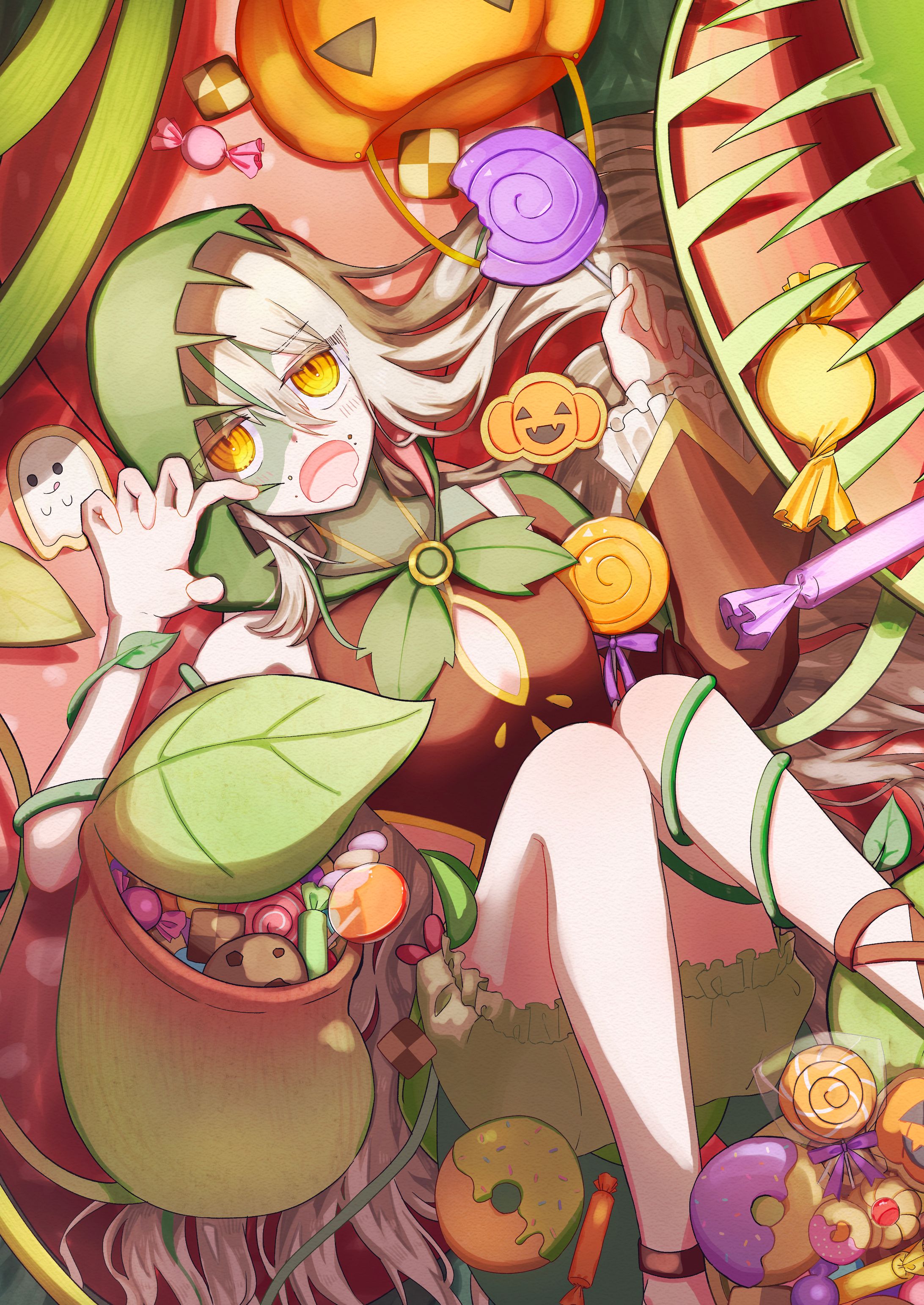 ハロウィンイラスト2024 食虫植物少女-1