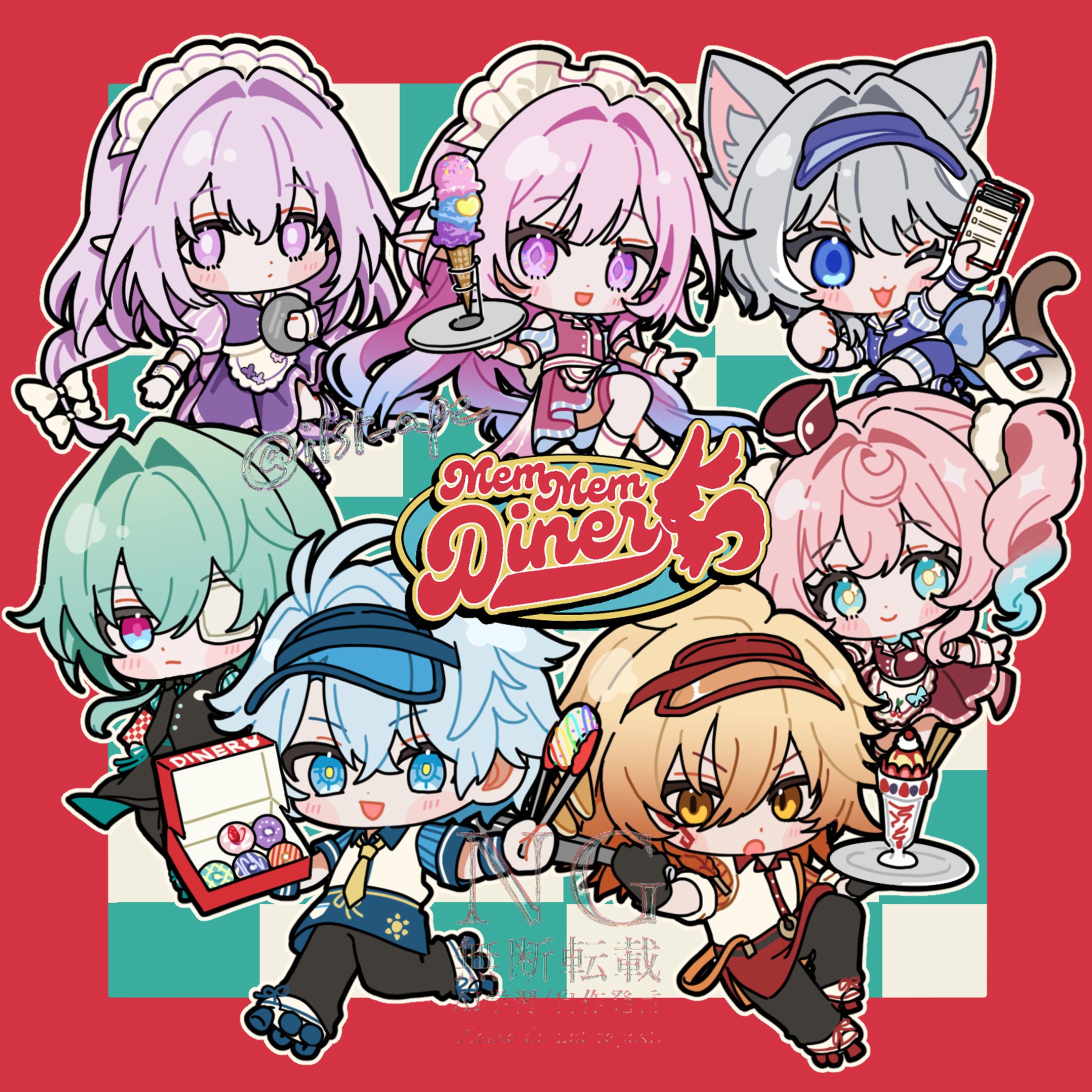 【二次創作】コラボカフェ風イラスト-1